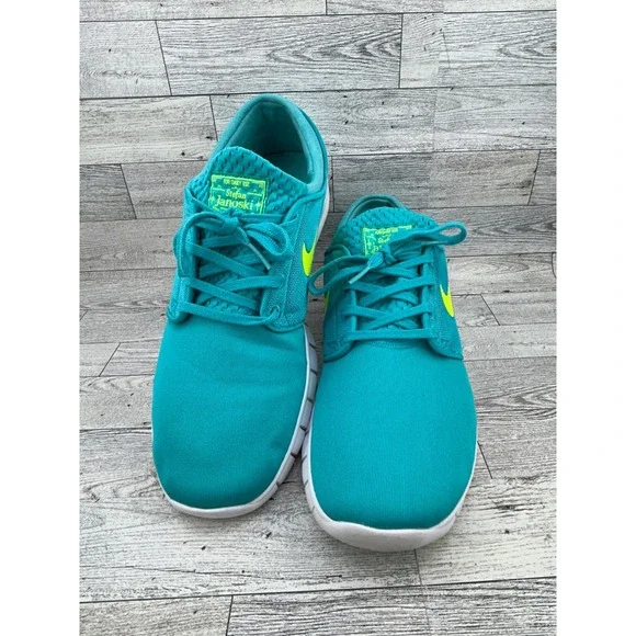 Nike SB Stefan Janoski Max Hyper Jade Volt Mens 11 Skate Shoes 631303-330 - Picture 2 of 15